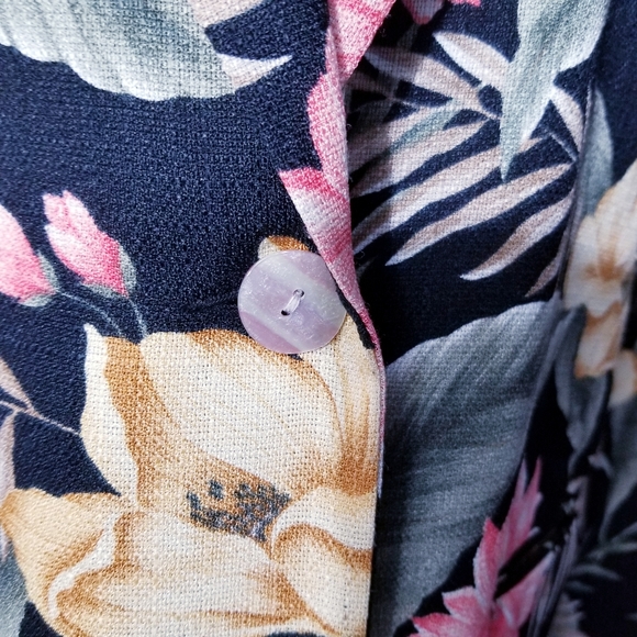 DRESSBARN TROPICAL FLOWER PRINT BLAZER - VINTAGE STYLE - Picture 6 of 15